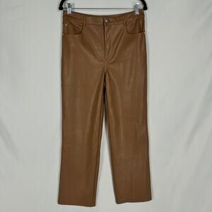 Cami NYC Tan Vegan Leather Pants Women's Size L